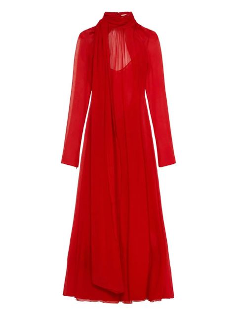 Blumarine open-back sheer maxi dress - Red - zdjęcie produktu nr 1