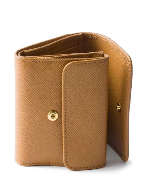 Prada triangle-logo saffiano leather wallet - Neutrals
