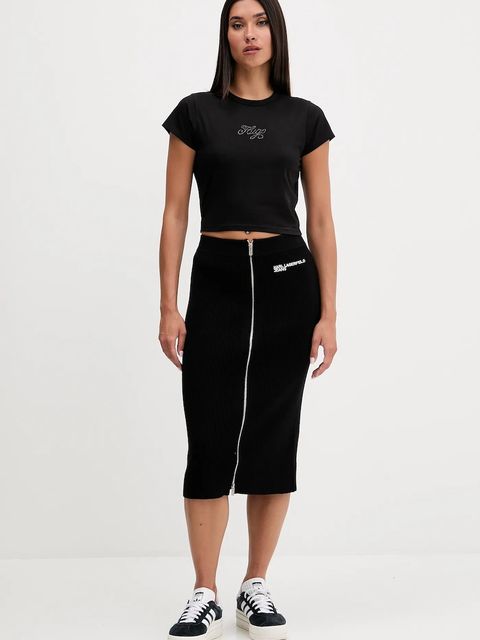 Karl Lagerfeld Jeans spódnica kolor czarny midi ołówkowa A4W12005