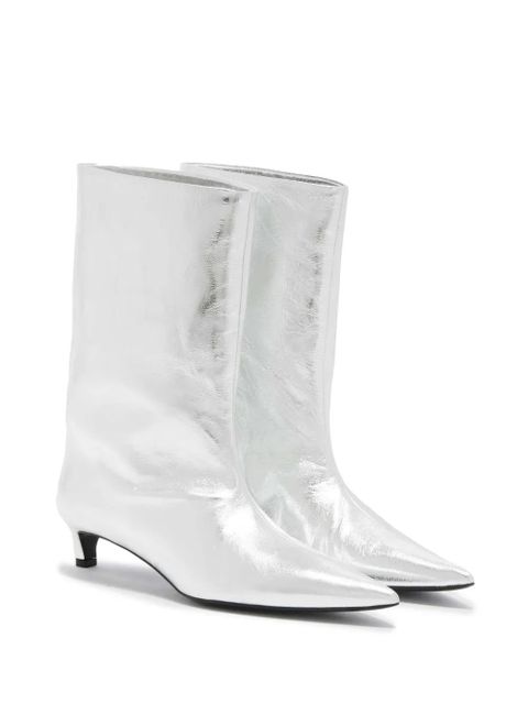 Jil Sander metallic leather ankle boots - Grey - zdjęcie produktu nr 2