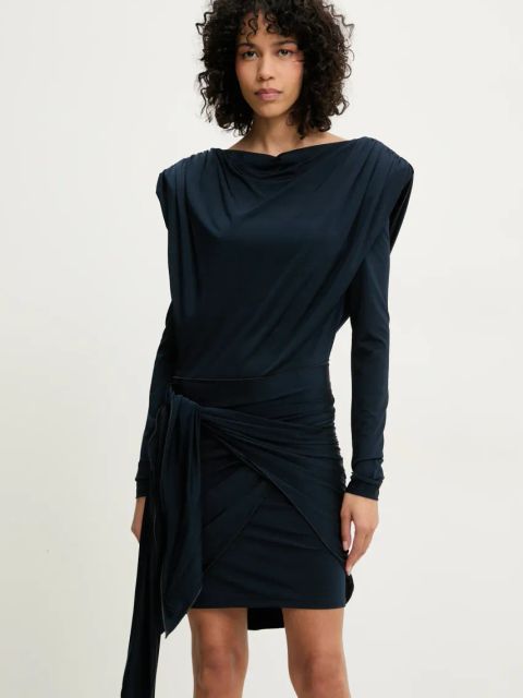 Rotate sukienka kolor granatowy mini dopasowana 1137022318