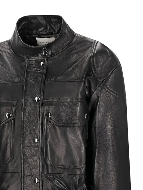 Magda Butrym clasp-fastening leather jacket - Black