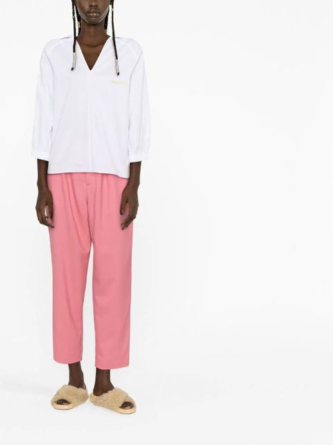 Marni V-neck cotton blouse - White - zdjęcie produktu nr 2