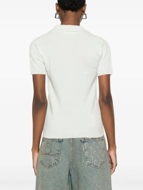 Blumarine logo-appliqué polo top - Green - zdjęcie produktu nr 2