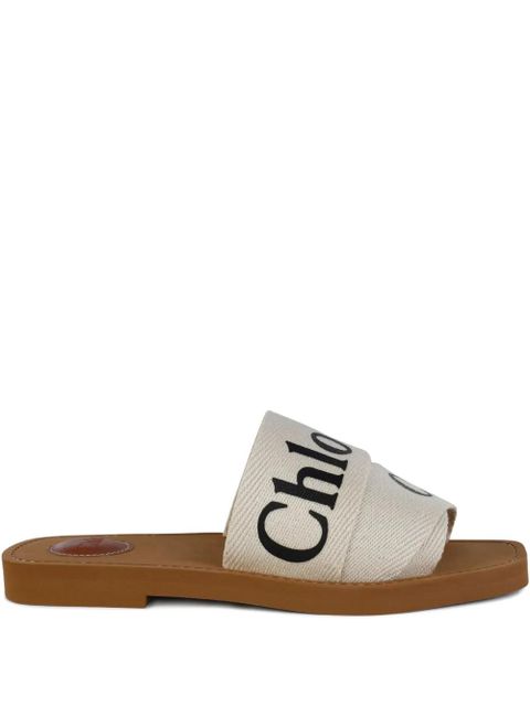 Chloé logo-print flat sandals - Neutrals - zdjęcie produktu nr 1