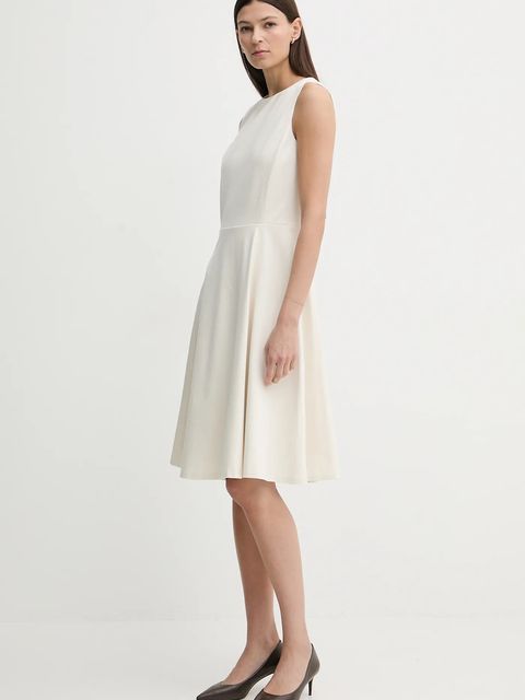 Lauren Ralph Lauren sukienka kolor beżowy mini rozkloszowana 200980935