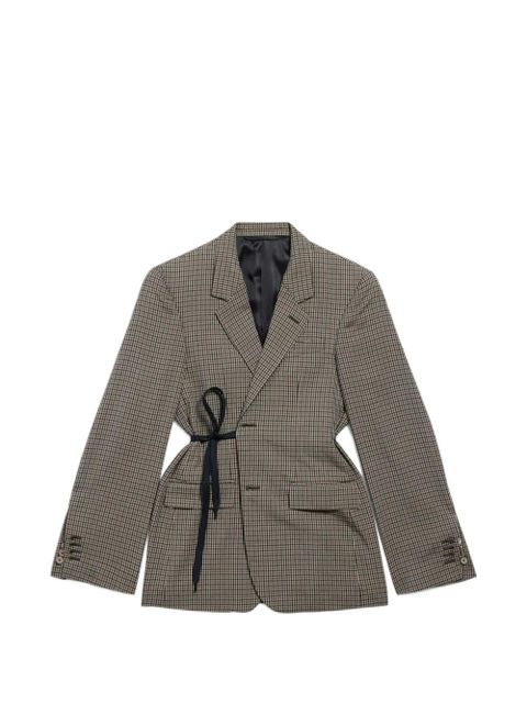 Balenciaga checked tie blazer - Neutrals - zdjęcie produktu nr 1