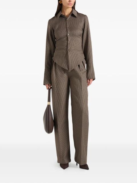 Manière De Voir Sonia houndstooth cinch shirt - Brown - zdjęcie produktu nr 2