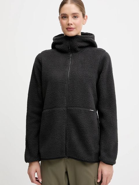 Haglöfs bluza polarowa Funäs damska kolor czarny z kapturem gładka 607818 - zdjęcie produktu nr 1