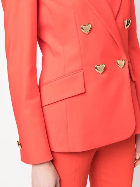Moschino heart-button double-breasted blazer - Red
