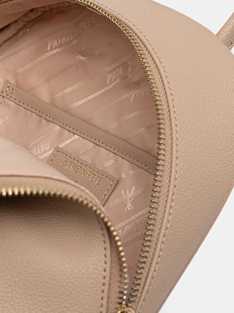 Patrizia Pepe plecak skórzany damski kolor beżowy mały gładki 8B0325 L001