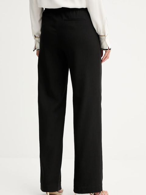 BOSS spodnie bawełniane damskie kolor czarny proste high waist 50543268 - zdjęcie produktu nr 2