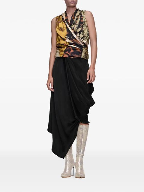 Maison Margiela draped midi skirt - Black - zdjęcie produktu nr 2