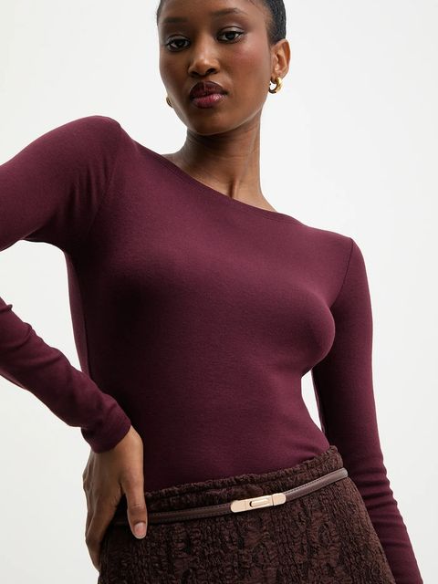 Answear.LAB pasek skórzany damski kolor brązowy