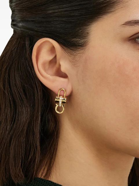 Ferragamo crystal embellished padlock earrings - Gold - zdjęcie produktu nr 2