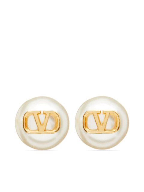 Valentino Garavani VLogo Signature pearl stud earrings - Neutrals - zdjęcie produktu nr 1