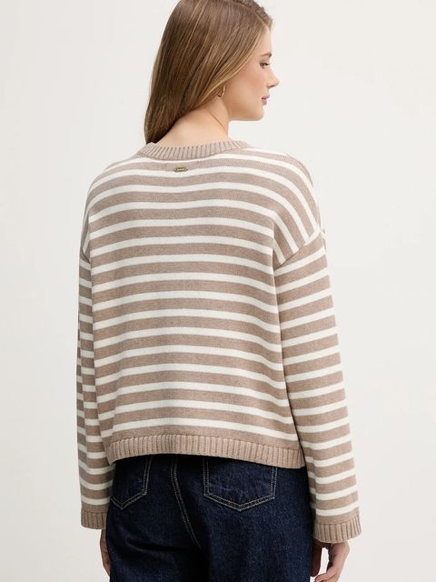 Barbour sweter z domieszką kaszmiru Rosie damski kolor beżowy LKN1725 - zdjęcie produktu nr 2