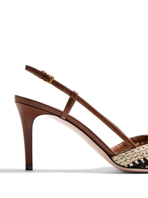 Valentino Garavani 80mm VLogo Signature slingback pumps - Neutrals