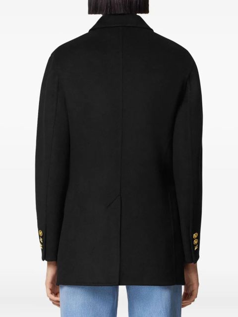 Versace safety-pin double-breasted coat - Black