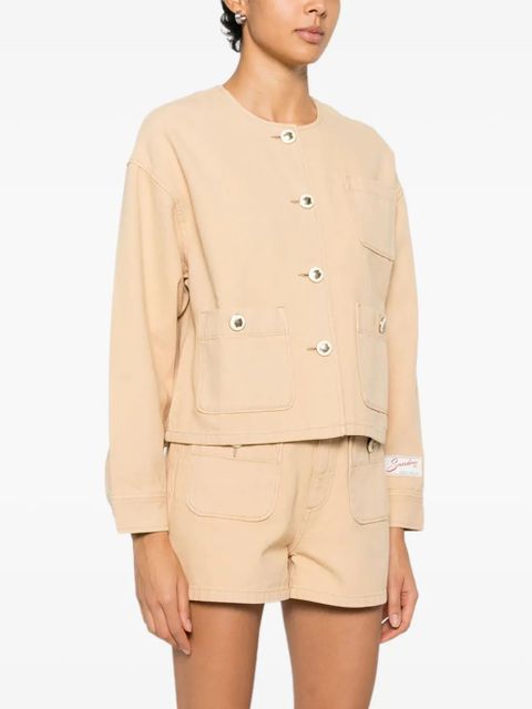 SANDRO pocket cotton jacket - Neutrals