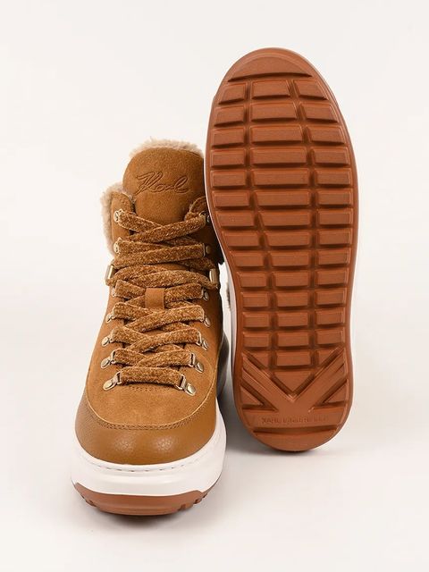 Karl Lagerfeld botki KAPRI LUG damskie kolor brązowy KL67565