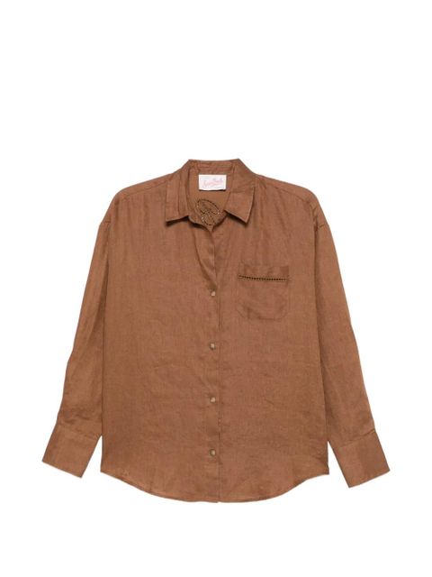 MC2 Saint Barth Cristal Pocket logo-embroidered shirt - Brown - zdjęcie produktu nr 1