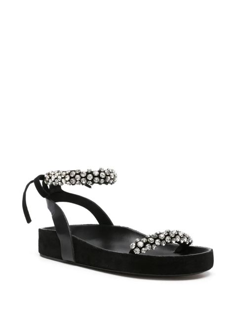 ISABEL MARANT Mellan crystal-embellished suede sandals - Black - zdjęcie produktu nr 2