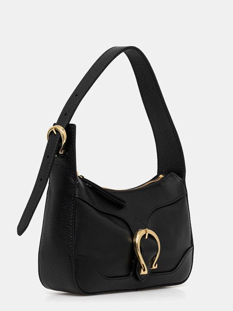 Pollini torebka skórzana kolor czarny PC4430PP0N QG1 - zdjęcie produktu nr 2