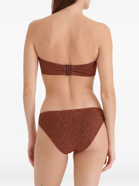 ERES Flamboyant ruched bandeau bikini top - Brown