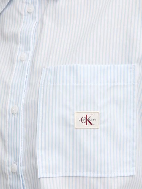 Calvin Klein Jeans koszula bawełniana damska kolor niebieski relaxed z kołnierzykiem klasycznym J20J225078
