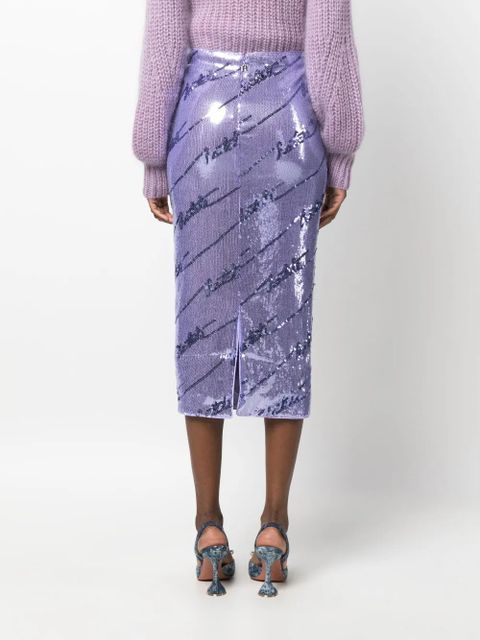 ROTATE BIRGER CHRISTENSEN sequinned midi skirt - Purple