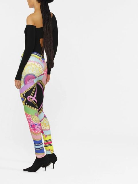 Versace all-over graphic-print leggings - Pink