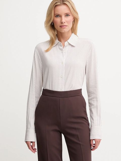 United Colors of Benetton koszula damska kolor biały regular z kołnierzykiem klasycznym 570QDQ0AL - zdjęcie produktu nr 1