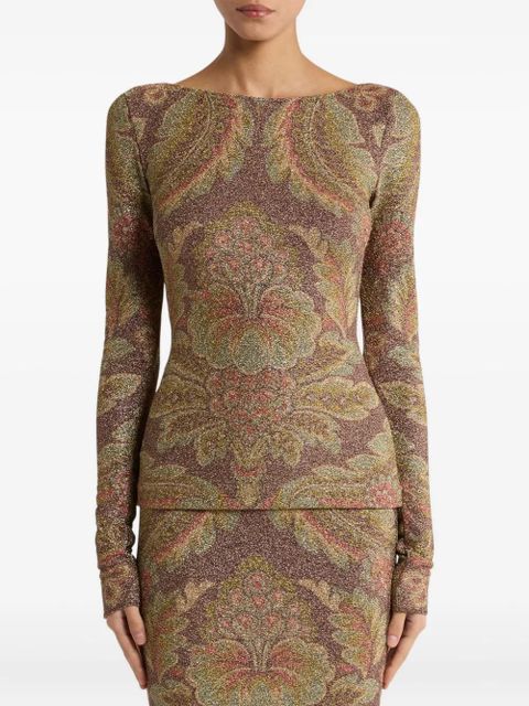 ETRO paisley glitter top - Brown