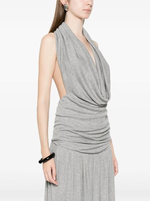 Aya Muse draped halterneck top - Grey