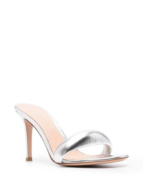 Gianvito Rossi 85mm Bijoux padded sandals - Silver