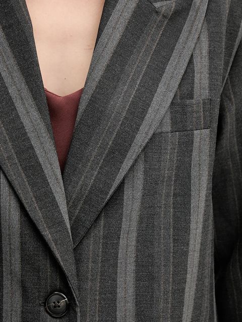 Mos Mosh marynarka ELVY kolor szary jednorzędowa wzorzysta 173870