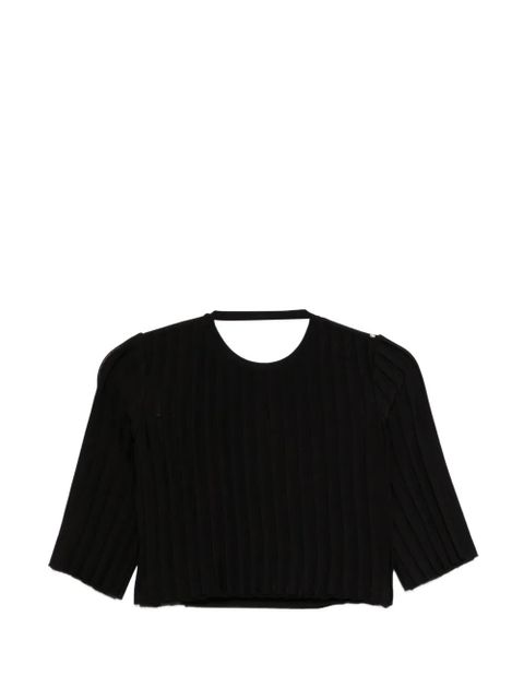 Sportmax SPSCamera ribbed cropped T-shirt - Black - zdjęcie produktu nr 1