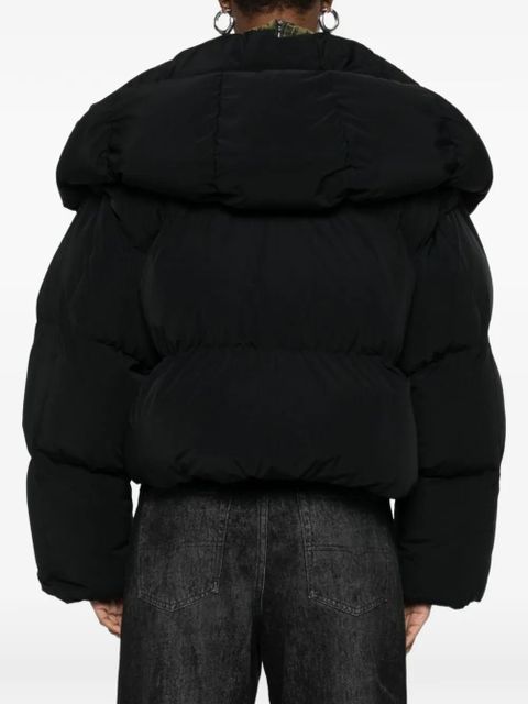 Diesel quilted high-neck jacket - Black