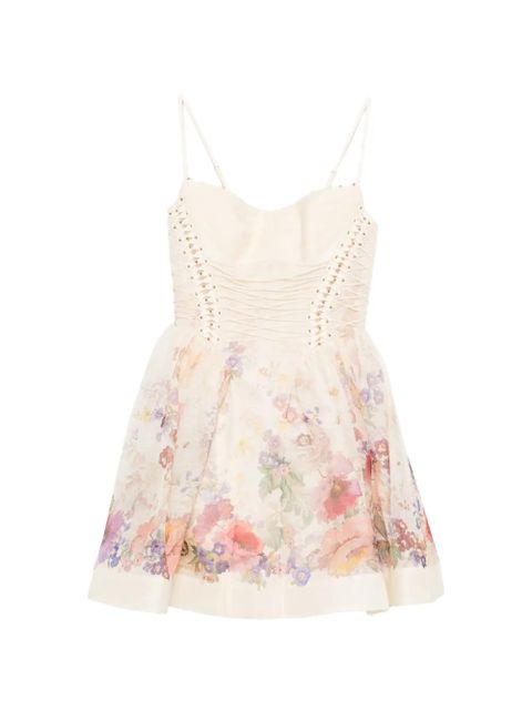 ZIMMERMANN floral corset mini dress - Neutrals - zdjęcie produktu nr 1