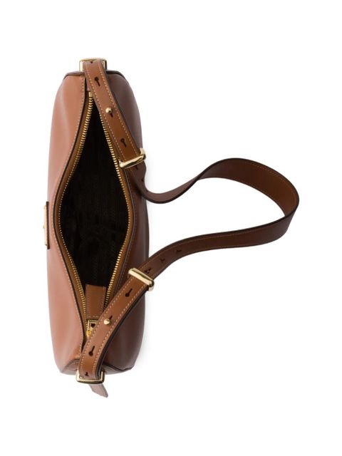 Prada small Arqué leather shoulder bag - Brown