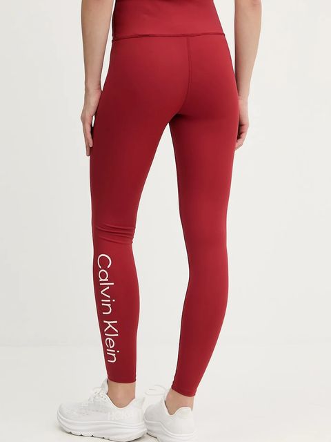 Calvin Klein Performance legginsy treningowe kolor bordowy gładkie LVGWS5L612