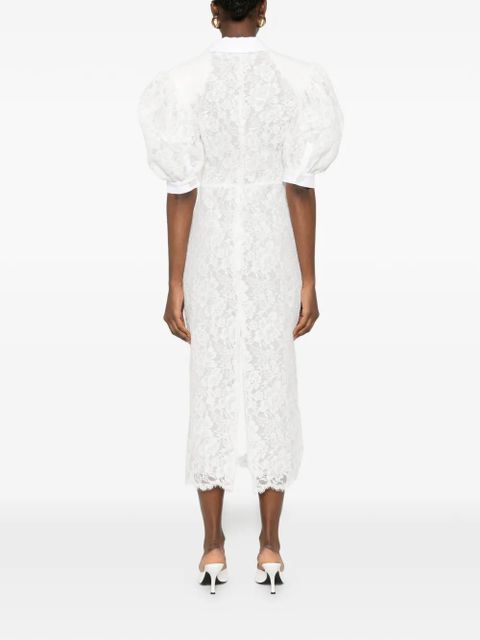 Rowen Rose polo-collar midi dress - White