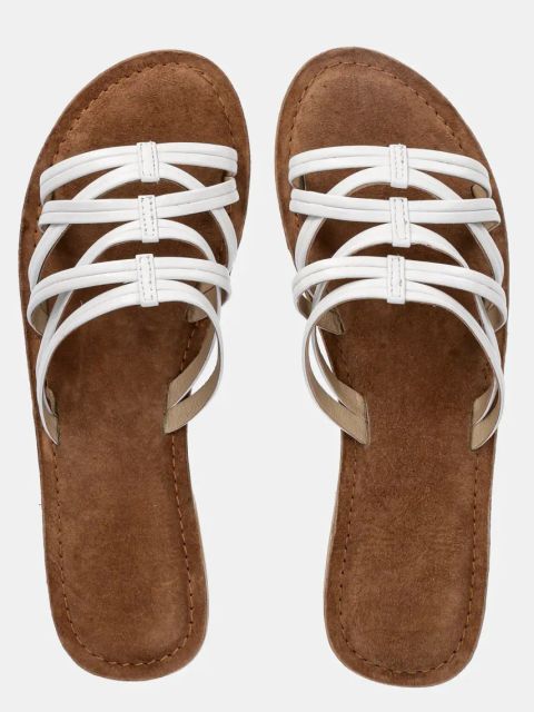 Answear.LAB klapki skórzane damskie kolor biały