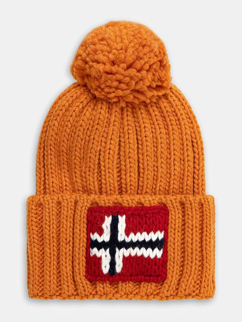 Napapijri czapka z domieszką wełny Semiury 5 kolor pomarańczowy NP0A4GKBA681 - zdjęcie produktu nr 1