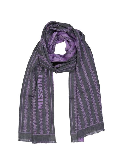 Missoni zigzag-pattern wool scarf - Grey - zdjęcie produktu nr 2