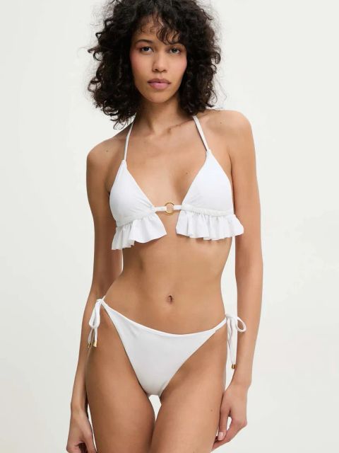 Answear.LAB dwuczęściowy strój kąpielowy kolor biały lekko usztywniona miseczka