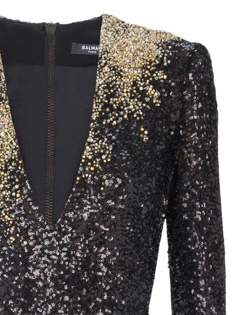 Balmain open neck embroidered dress - Black - zdjęcie produktu nr 2
