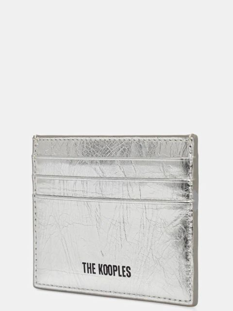 The Kooples etui na karty skórzane kolor srebrny AFPM30000K