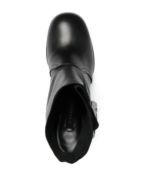 Casadei 85mm buckle-detail ankle boots - Black